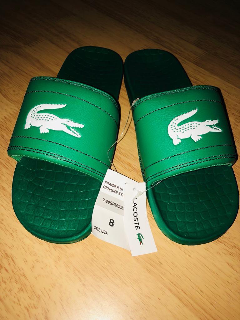 lacoste sliders green